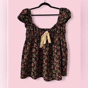 Free People Gaia Printed Tunic Floral Tie Front Size Medium